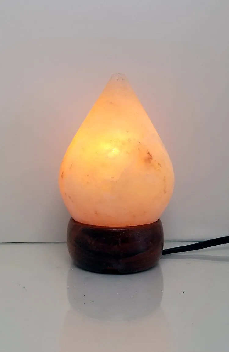 Himalayan Salt Lamp ~ Carved 4" Teardrop