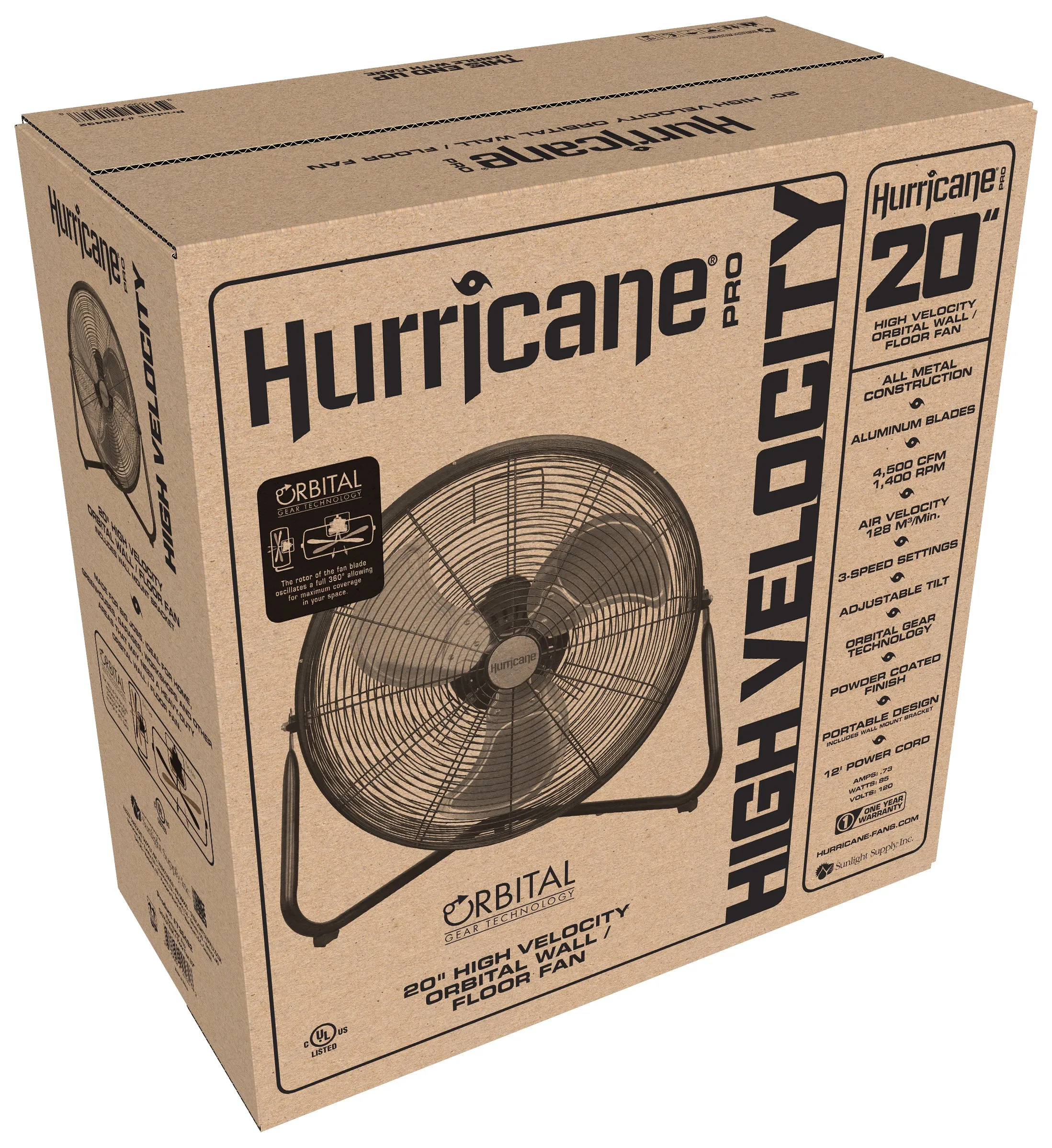 Hurricane 20” Orbital Wall / Floor Fan