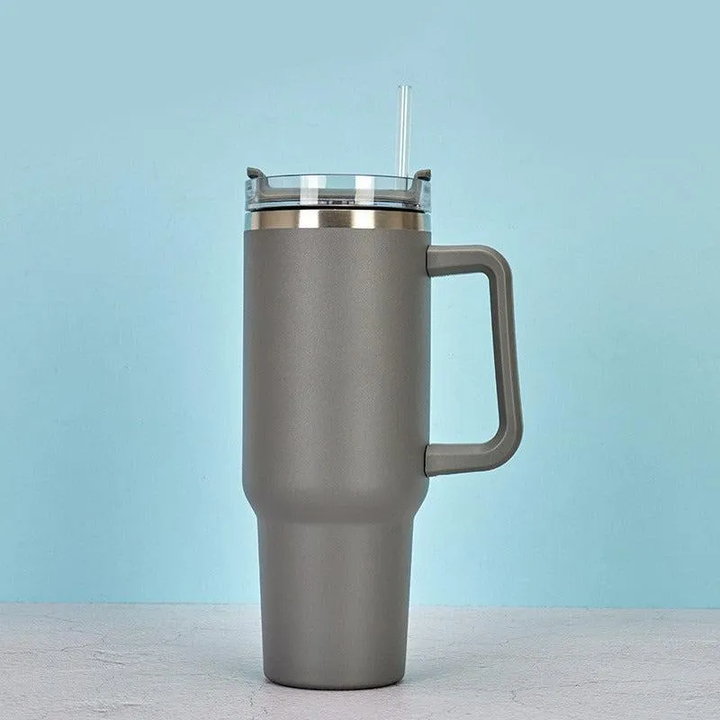 HydraMate 40oz Vacuum Tumbler with Straw - Grey