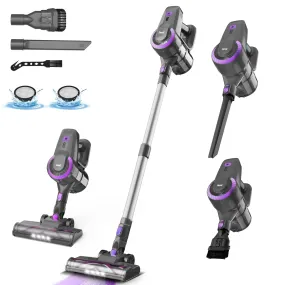 INSE N5b Cordless Vacuum Cleaner, 6 in 1 Ultra-Lightweight Stick Vacuum, 2200mAh Battery Up to 40mins Runtime, Powerful Handheld Vacuum for Hard Floor Carpet Pet Hair Home, Purple