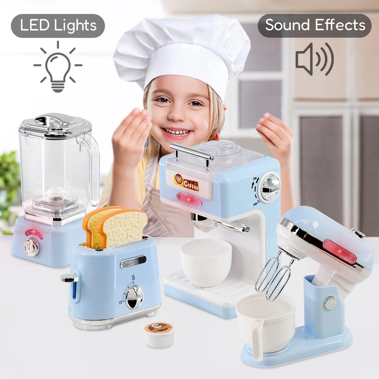 Kitchen Breakfast Pretend Play Toy 9 Pcs