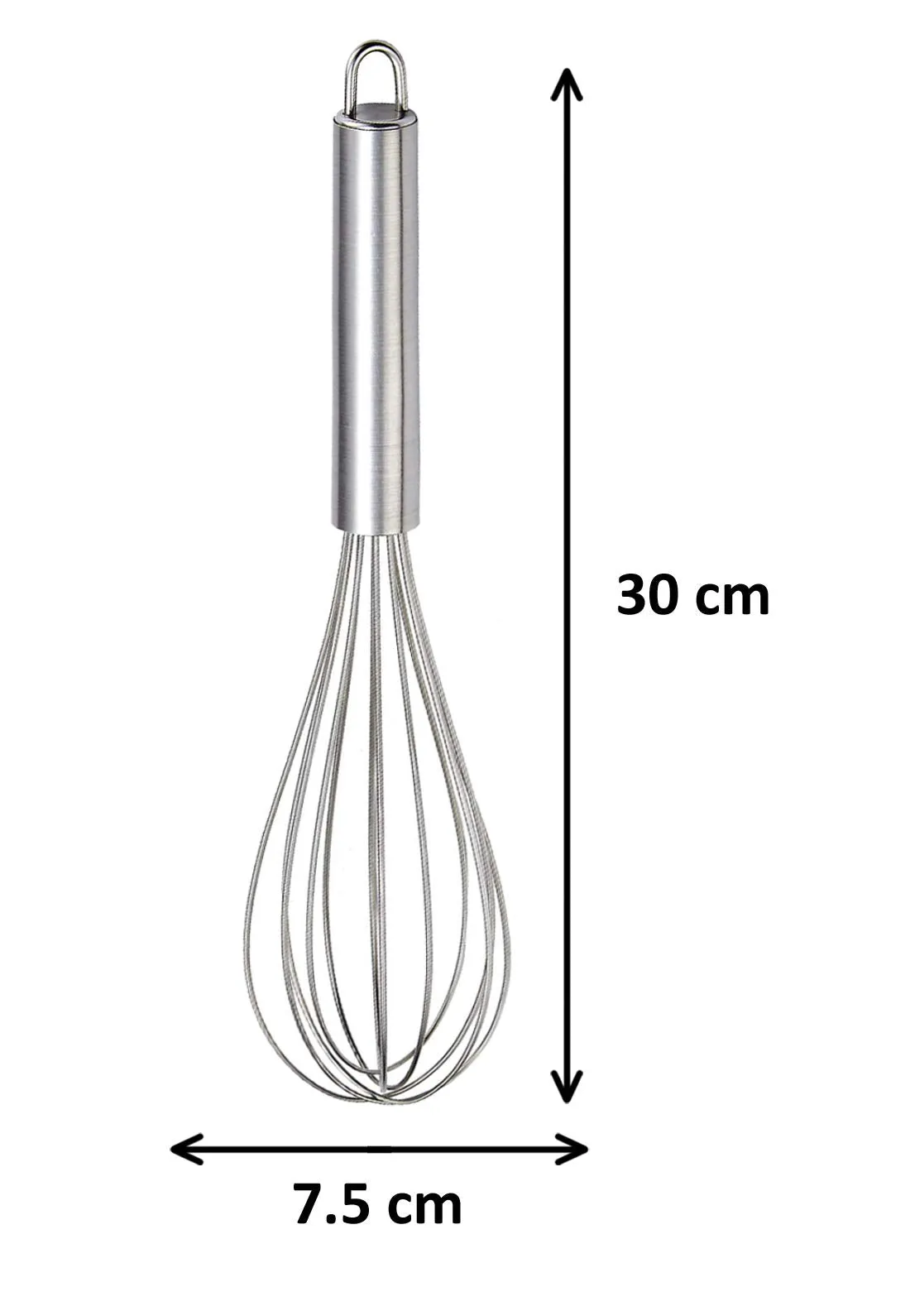 Kuber Industries 2.5 MM 2 Pieces Stainless Steel Hand Blender Mixer Froth Whisker Latte Maker for Milk Coffee Egg Beater Juice, 30 cm (Silver) - CTKTC031328