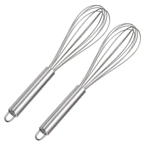 Kuber Industries Hand blender for Kitchen|Stainless Steel Coffee Beater|Egg Mixer|Whisker Latte Maker 20 Cm|Pack of 2 (Silver)