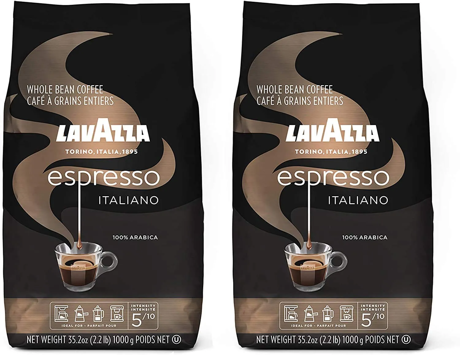 Lavazza Espresso Italiano Whole Bean Coffee Blend, Medium Roast, 2.2 Pound Bag (Packaging May Vary) Premium Quality, Non GMO, 100% Arabica, Rich bodied