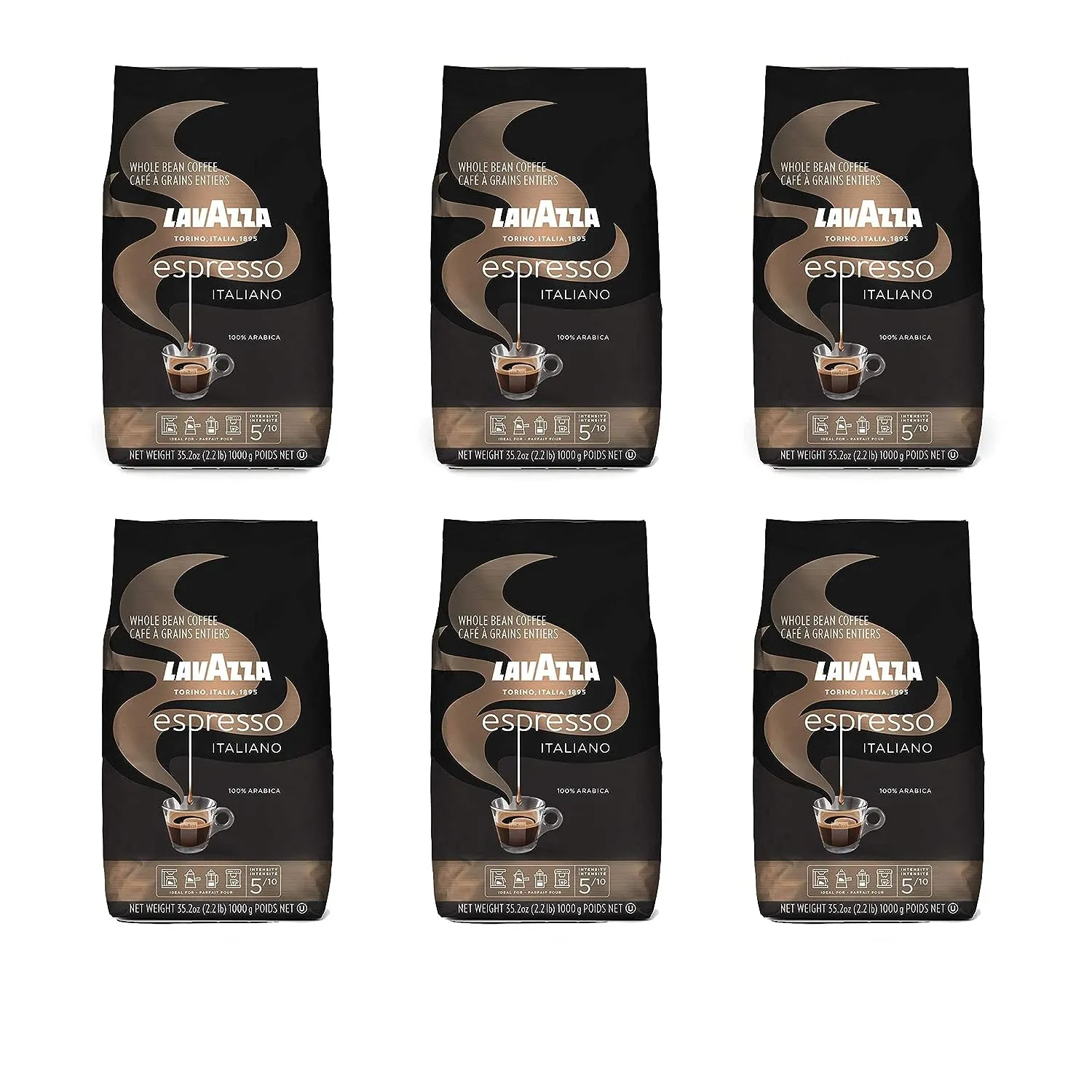 Lavazza Espresso Italiano Whole Bean Coffee Blend, Medium Roast, 2.2 Pound Bag (Packaging May Vary) Premium Quality, Non GMO, 100% Arabica, Rich bodied