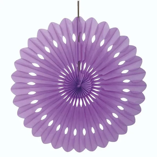 Lavender Paper Fans, 5 Sizes