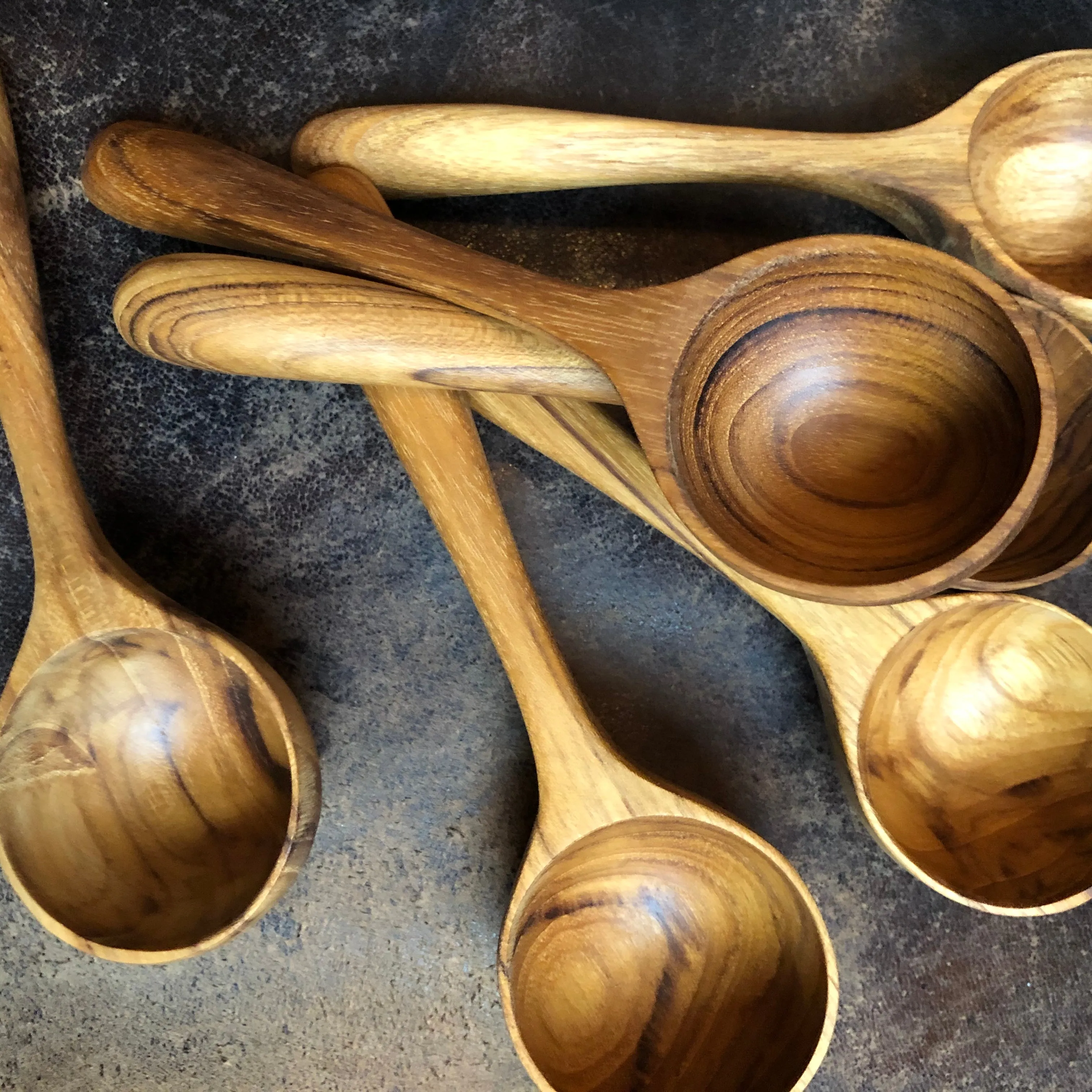 Long Teak Coffee Spoon