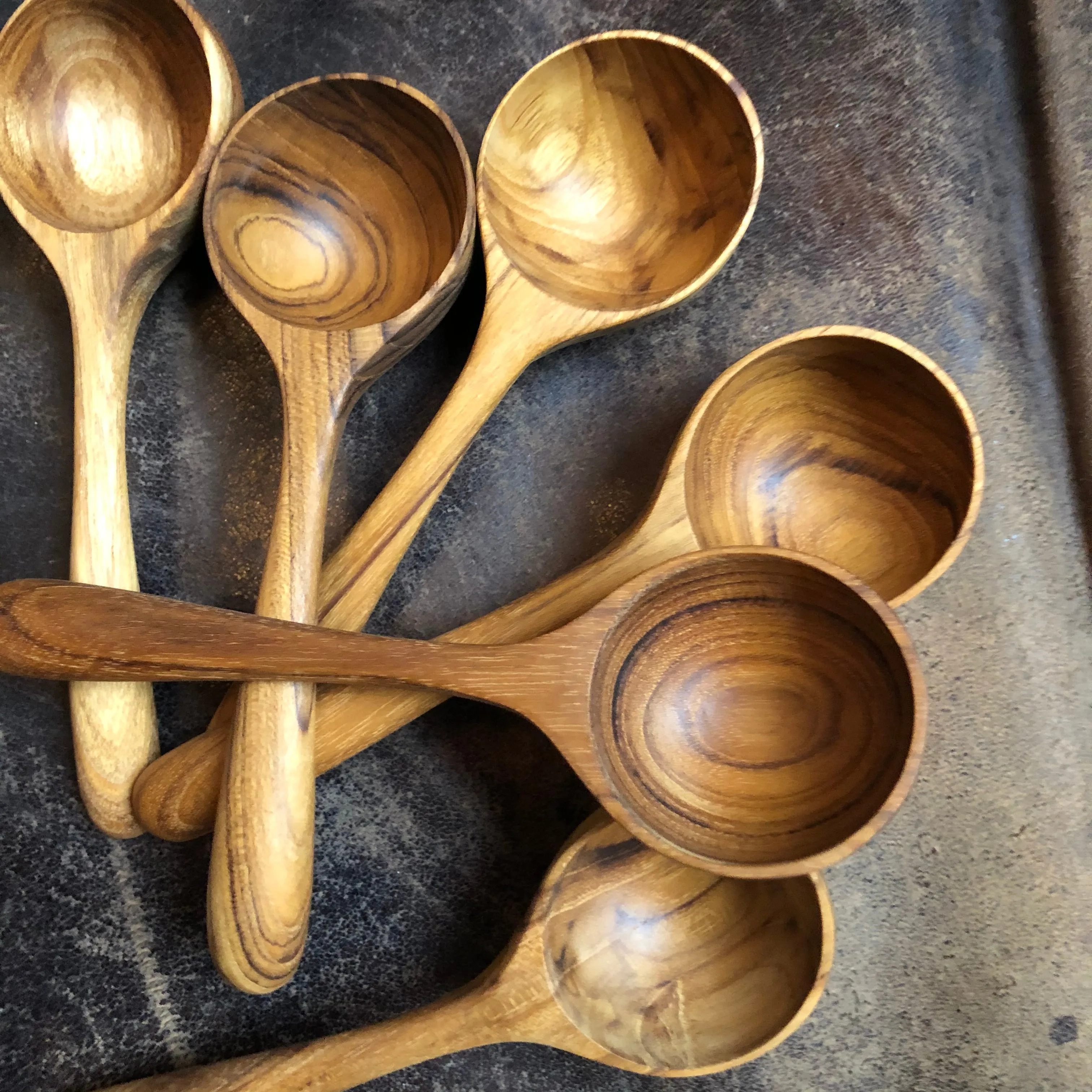 Long Teak Coffee Spoon