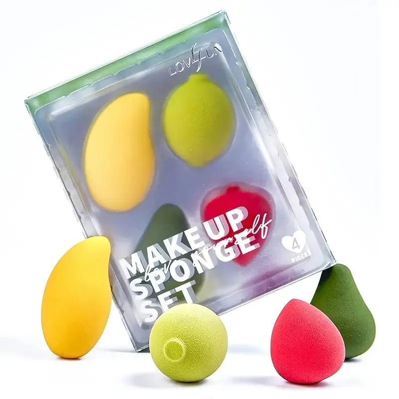 Makeup Sponges | Lime Strawberry Avocado Mango Shaped Makeup Blender For Liquid Foundation | Cream Or Powder Blending - Cosmetic Applicator