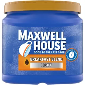 Maxwell House Light Roast Breakfast Blend Ground Coffee, 25.6 oz. Canister