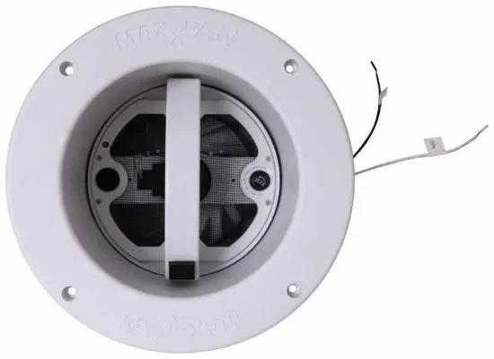 Maxxair 00-03812W - MaxxFan Dome Roof Vent with 12V fan 6" Diameter Manual Lift White