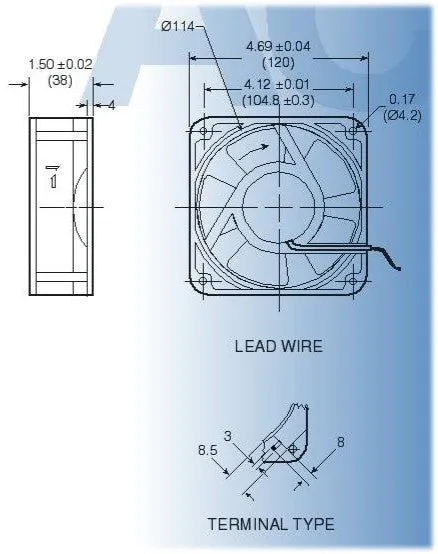 Mechatronics 120x120x38mm 230 Volt Fan UF12A23-BTMR