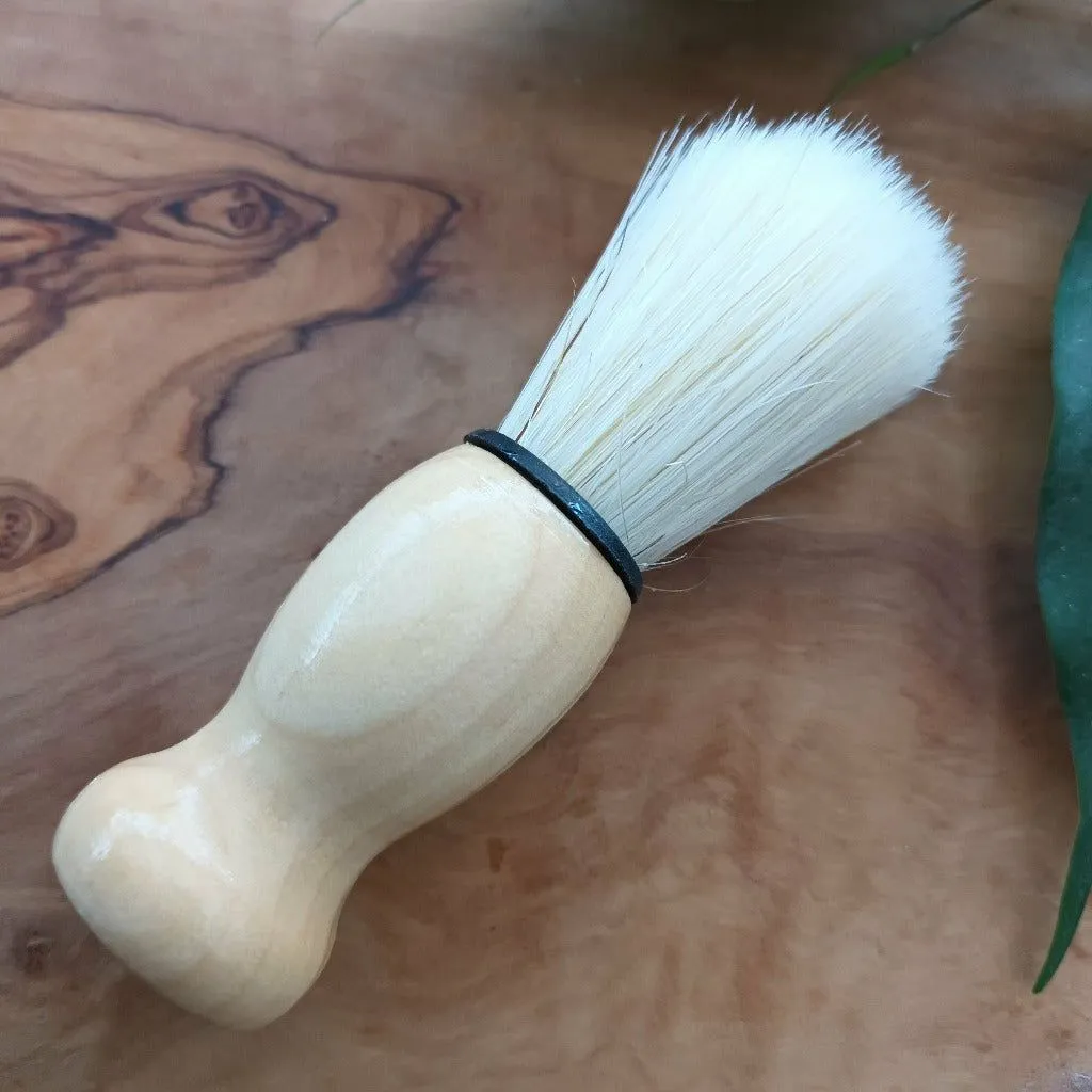 Mens Plastic Free Shaving Set - Wooden Shaving Brush & Solid Shaving Soap