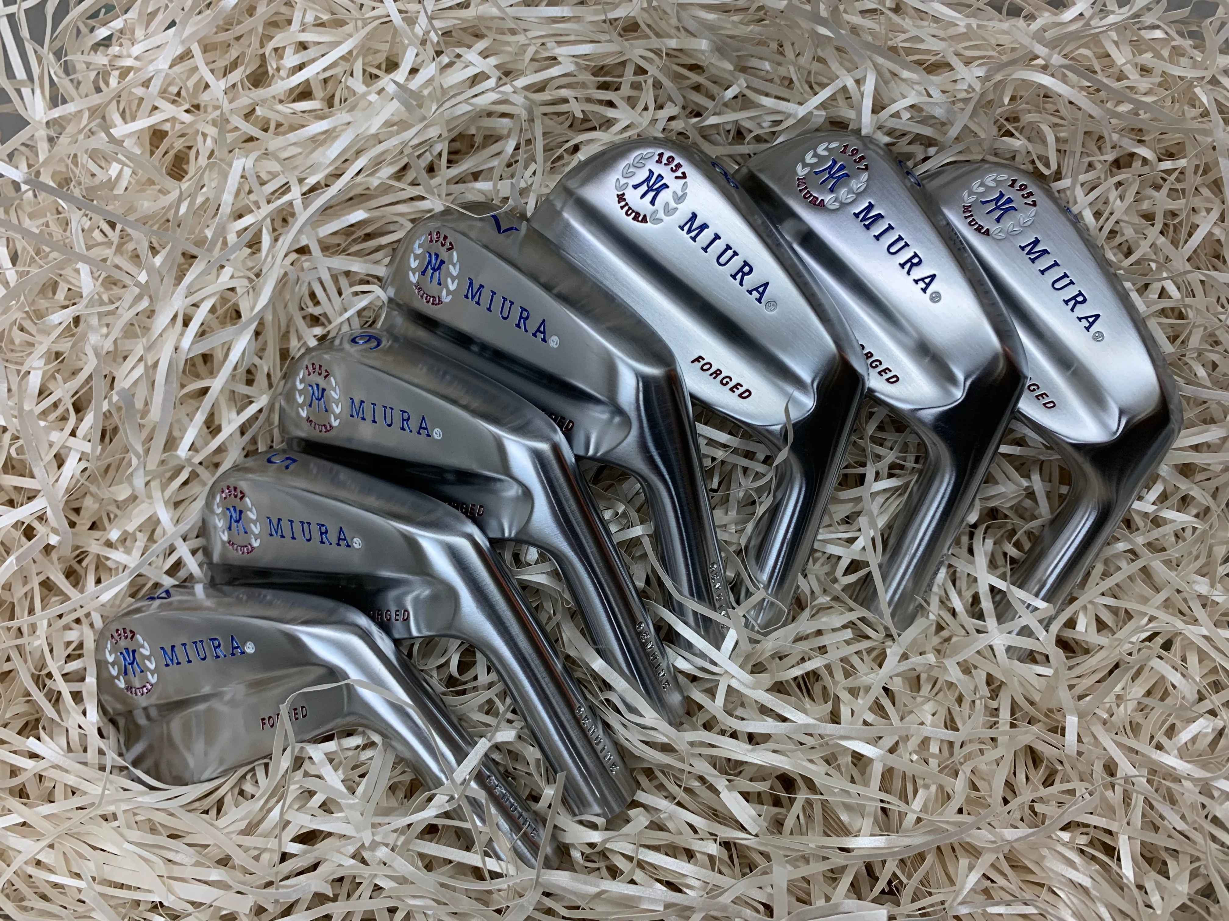 Miura Golf Irons Baby Blades Red White and Blue Fill