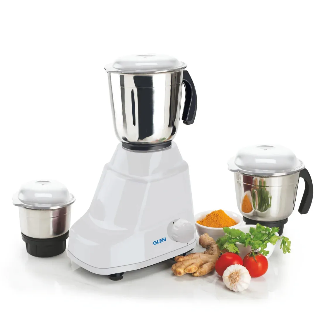 Mixer Grinder 500W With 3 Stainless Steel Blender, Grinder, Chutney Jars Stainless Steel Blades - White, Black, Red (4020)