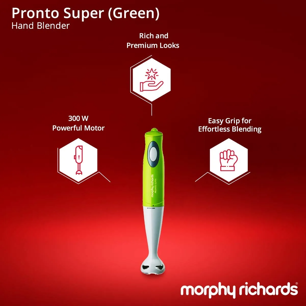 Morphy Richards Pronto Super 300-Watt Hand Blender (Green)