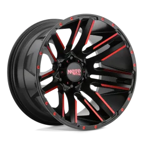 Moto Metal MO978 Razor 20X12 6X139.7 -44 mm Satin Black Machined Red Tint