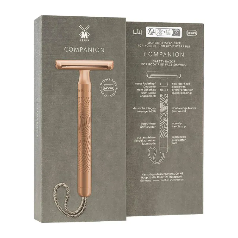 MUHLE Companion Rose Gold Razor, Sand Cord