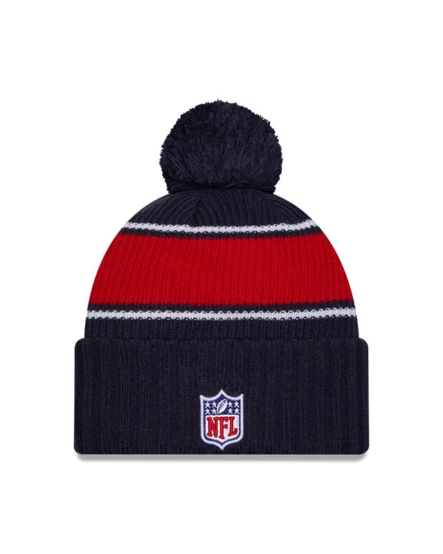 New Era Men's NFL New England Patriots Sideline 24 Sport Pom Knit Toque