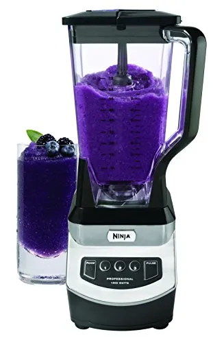 Ninja BL660C Professional Countertop Blender With 1100-Watt Base, 72 Oz Total Crushing Pitcher and (2) 16 Oz Cups For Frozen Drinks and Smoothies, Silver/Gray, 1100W, (Canadian Version)