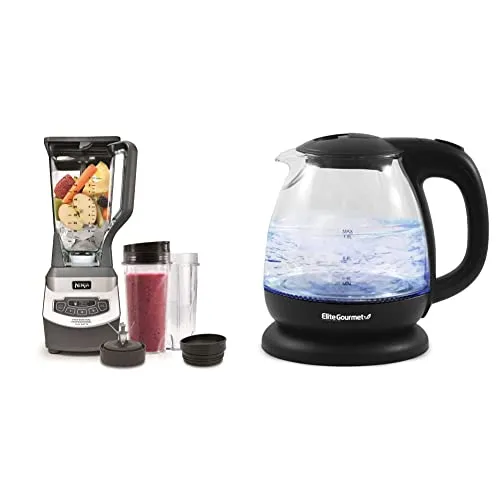 Ninja BL660C Professional Countertop Blender With 1100-Watt Base, 72 Oz Total Crushing Pitcher and (2) 16 Oz Cups For Frozen Drinks and Smoothies, Silver/Gray, 1100W, (Canadian Version)