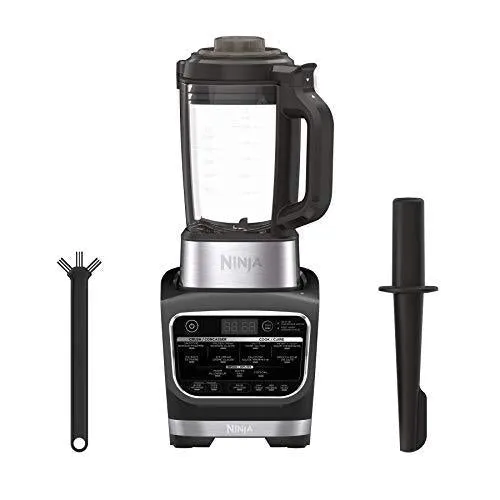 Ninja Foodi Cold & Hot Cook Hot Soups, Sauces and Dips Blender with 1400 Peak Watts to Crush Frozen Drinks & Smoothies Nonstick Glass Pitcher (HB152), 64 oz, Black