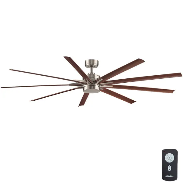 Odyn High Airflow DC Ceiling Fan by Fanimation in Walnut – LED Light and Remote 84″