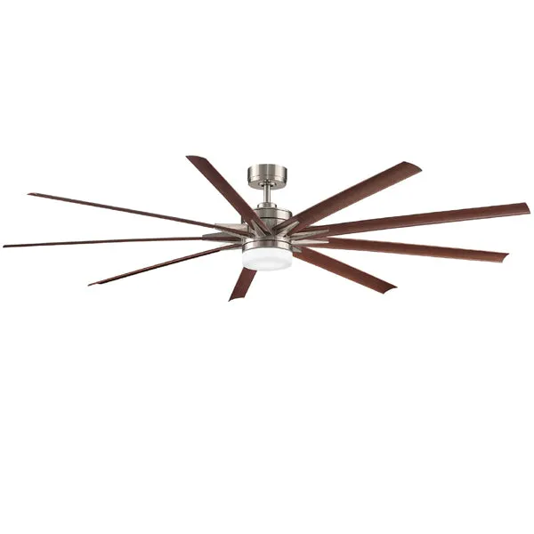 Odyn High Airflow DC Ceiling Fan by Fanimation in Walnut – LED Light and Remote 84″