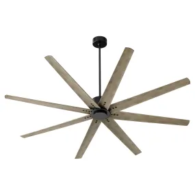 Oxygen FLEET 3-108-15 Ceiling Fan with Remote 72 Inch Eight Blade Fan, 6 Speed Reversible - Black, Weathered Oak