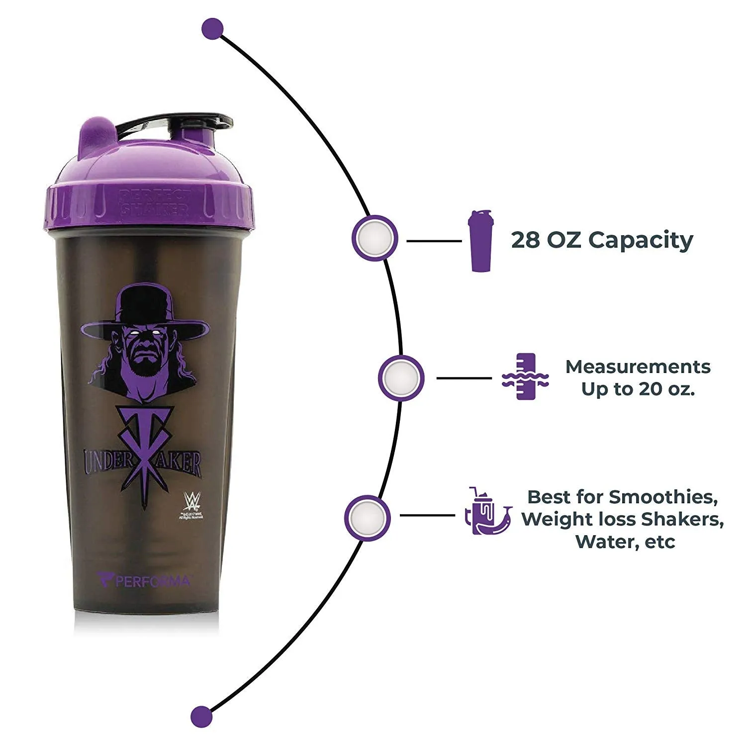 Perfect Shaker Performa - WWE Hero Series - The Undertaker Blender Cup 28oz (1 Pack)