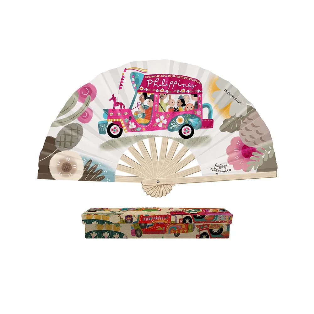 Philippine Jeepney: Floral Pink Fan