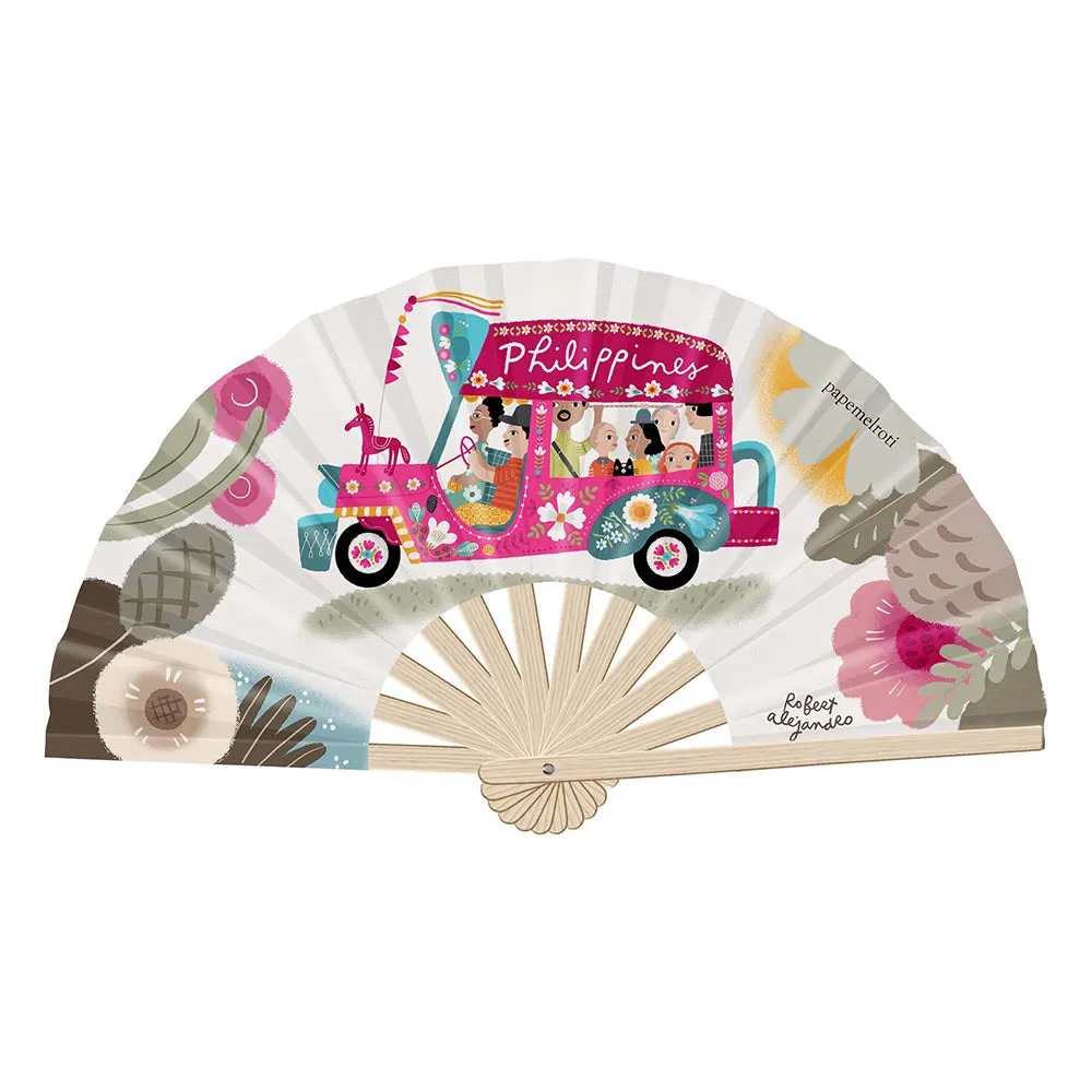 Philippine Jeepney: Floral Pink Fan