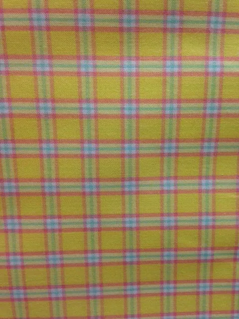 Plaid Fabric Men's Wear Yellow 4473