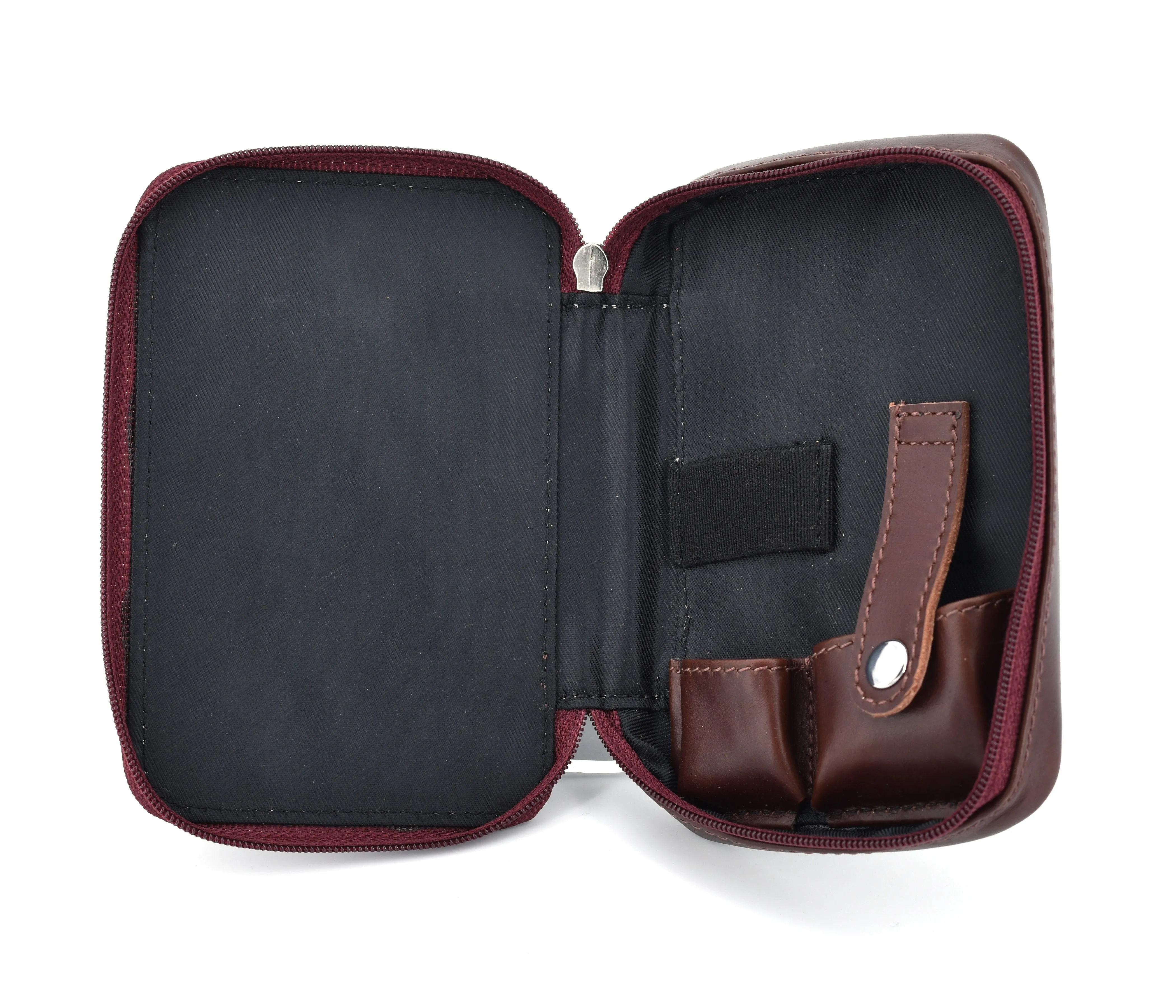 Premium Leather Razor/Blade Case - Burgundy