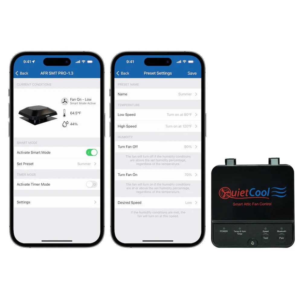 QuietCool Smart App Controlled Roof Mount Attic Fan