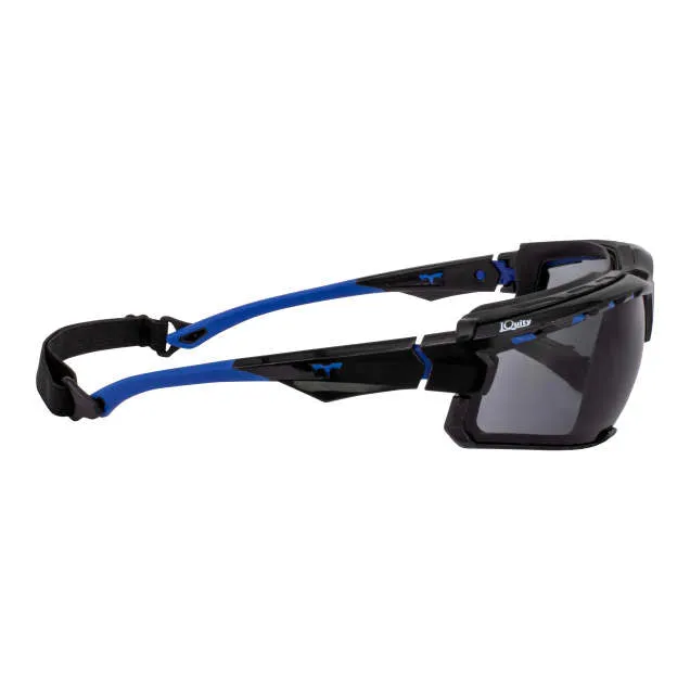 Radians Thraxus Elite IQuity Safety Eyewear - Black / Blue Frame / Smoke IQ Lens