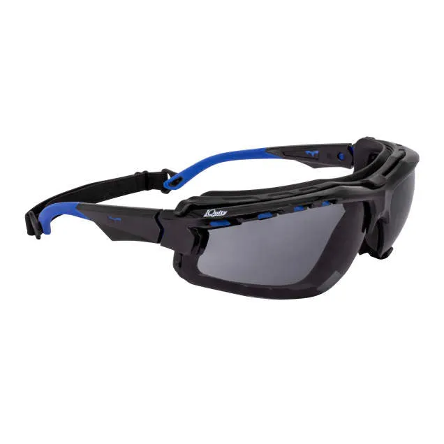 Radians Thraxus Elite IQuity Safety Eyewear - Black / Blue Frame / Smoke IQ Lens