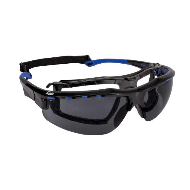 Radians Thraxus Elite IQuity Safety Eyewear - Black / Blue Frame / Smoke IQ Lens