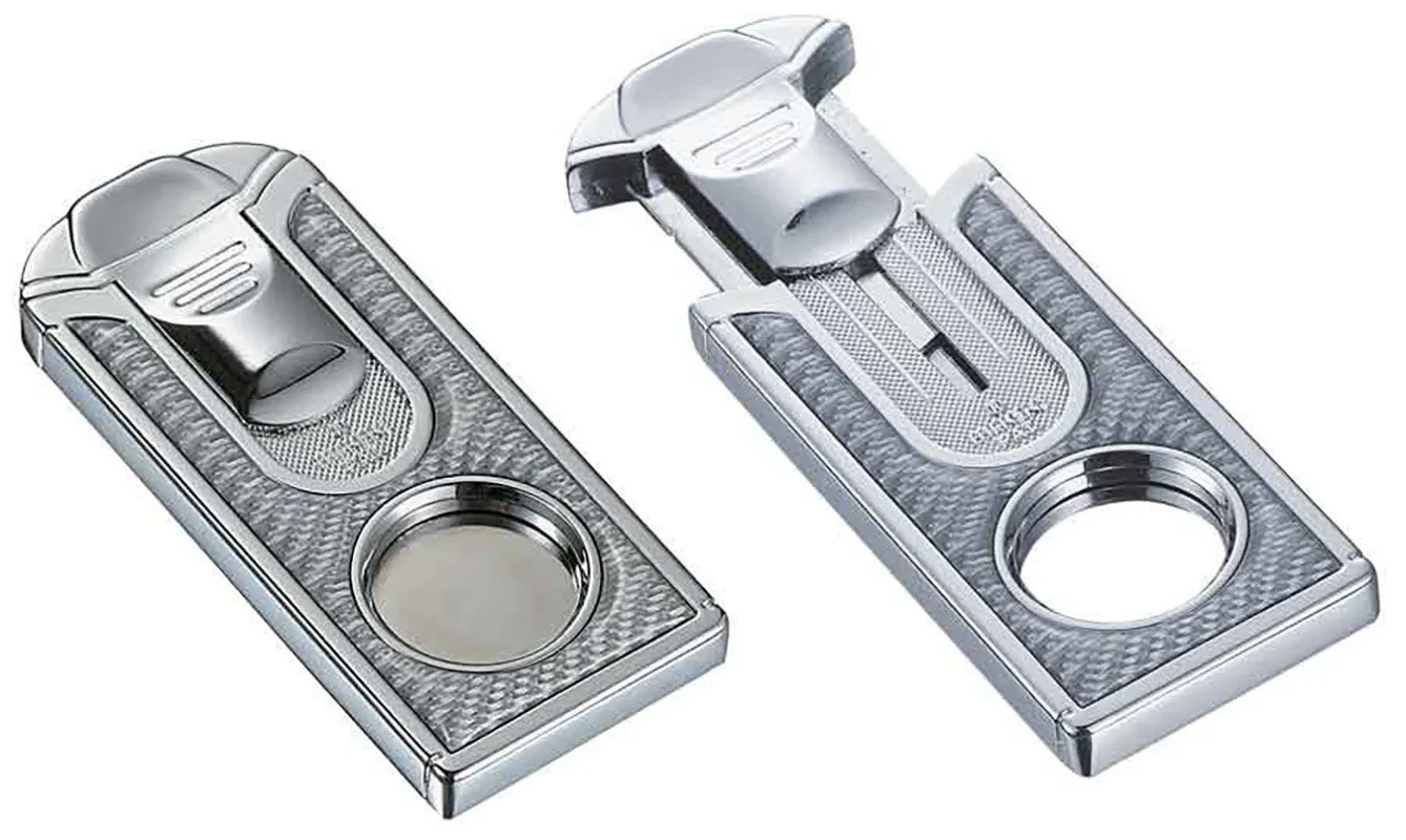 Razor White Carbon Fiber Stainless Steel Cigar Cutter