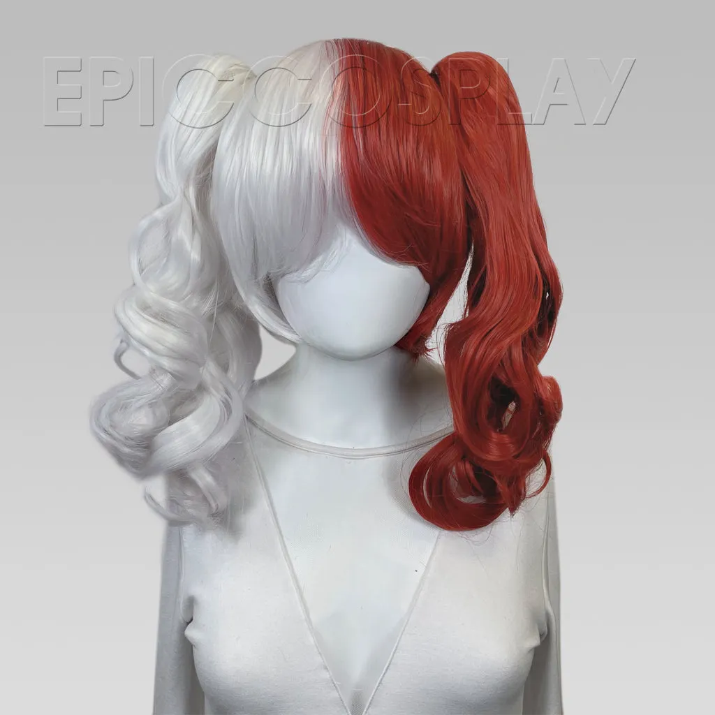 Rhea - Classic White and Dark Red Wig