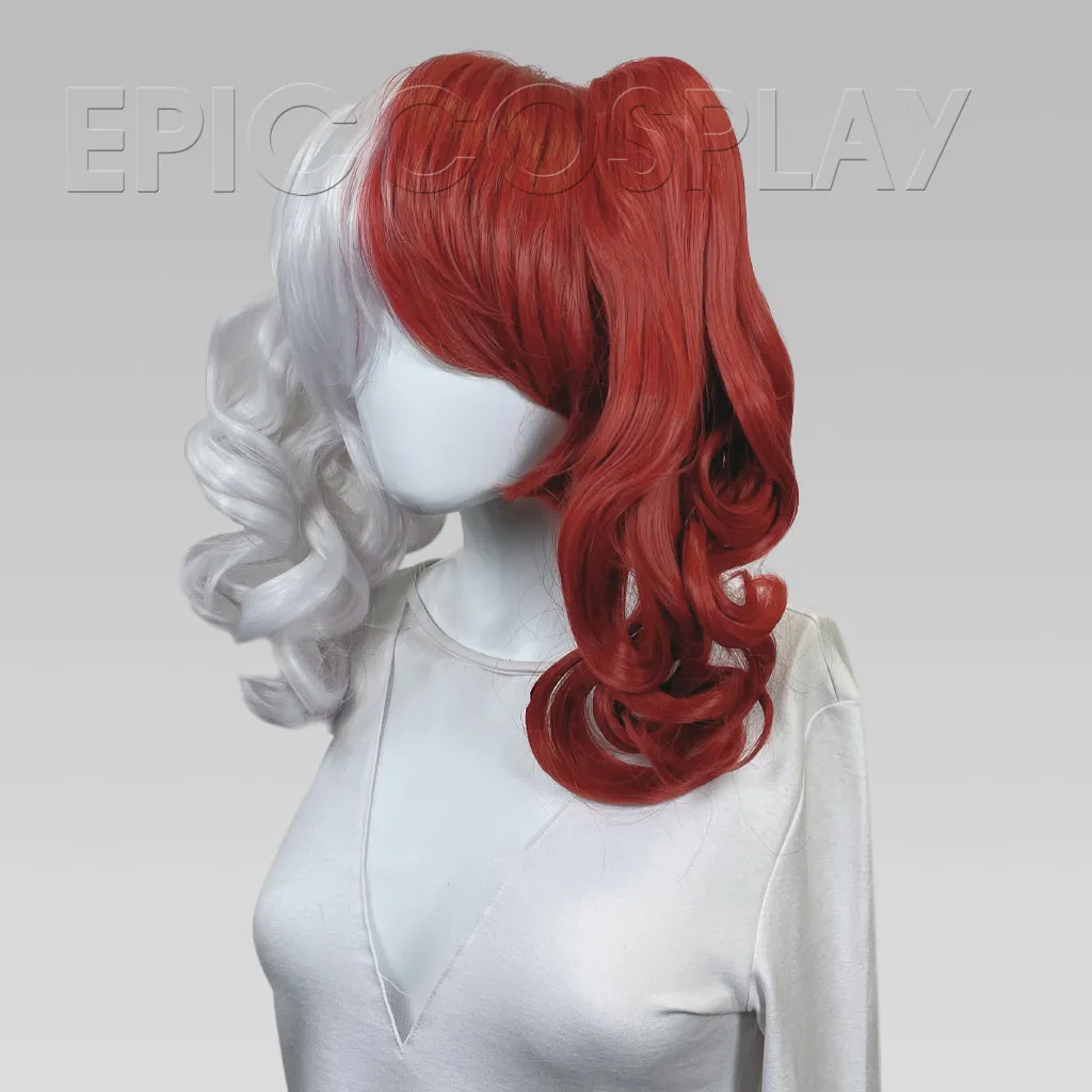 Rhea - Classic White and Dark Red Wig