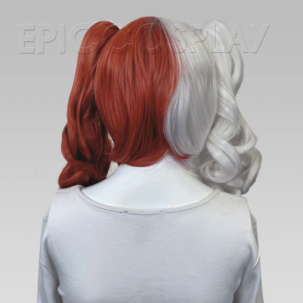 Rhea - Classic White and Dark Red Wig