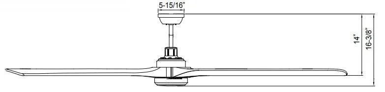 Rio Grande, 3-Blade, 88” Sweep, with LED Light Kit