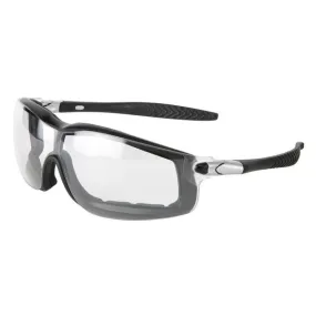 RT110AF MCR Safety RT1 Series Safety Glasses, Clear Lens, Nylon Silver Temple