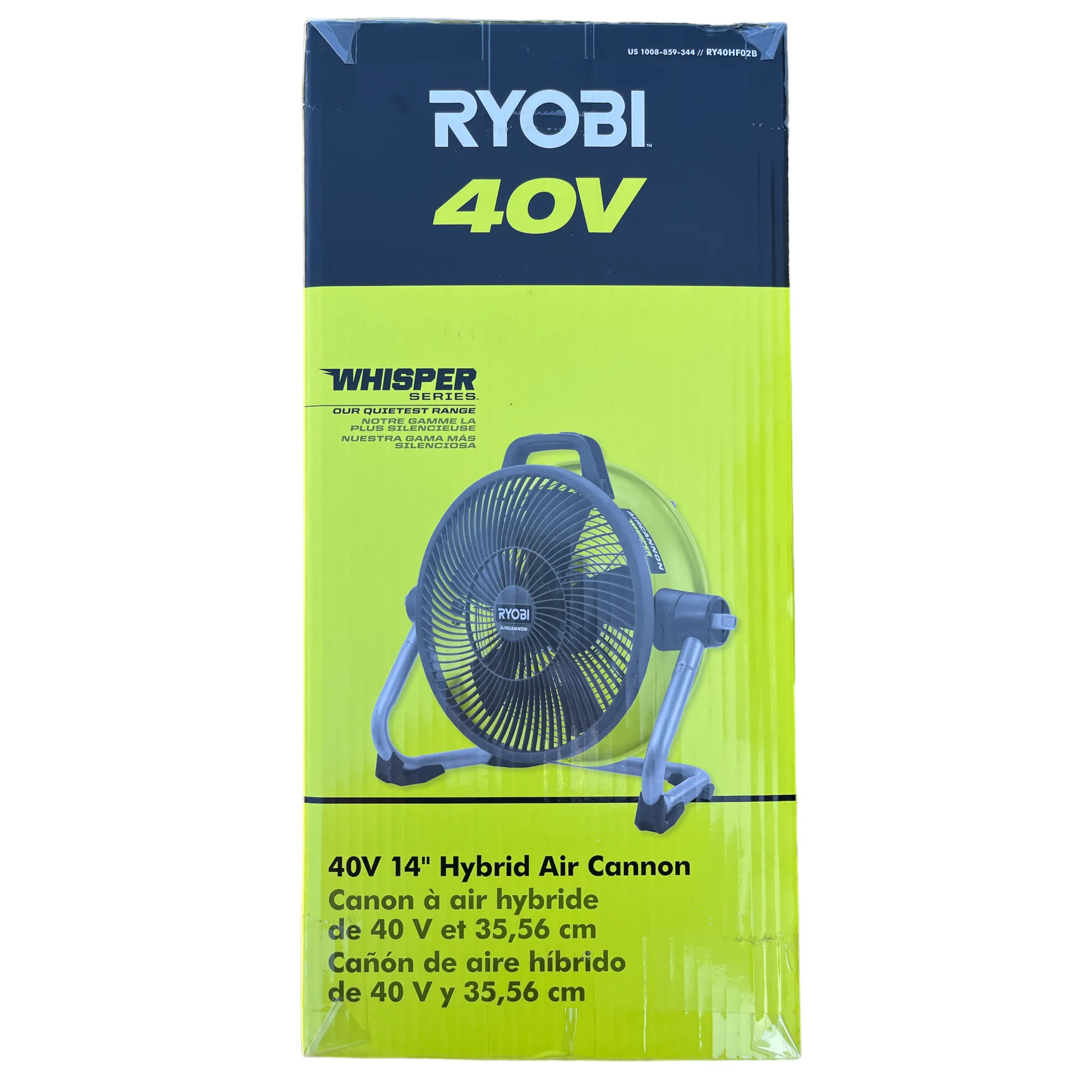 Ryobi 40-Volt 14 in. Cordless Hybrid WHISPER SERIES Air Cannon Fan (Tool Only)