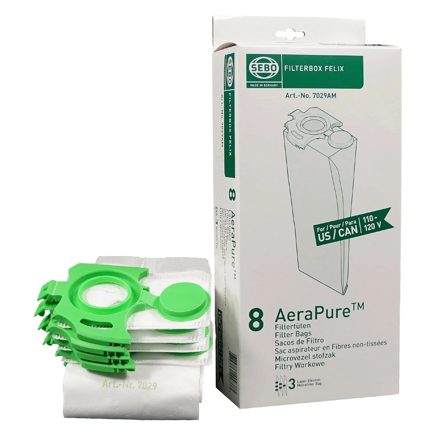 SEBO FILTERBOX Felix/Dart AeraPure US/CAN 8 pack