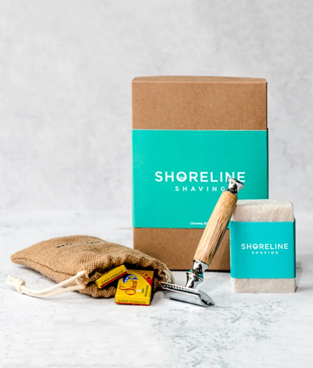 Shoreline Shaving Bamboo Safety Razor Kit