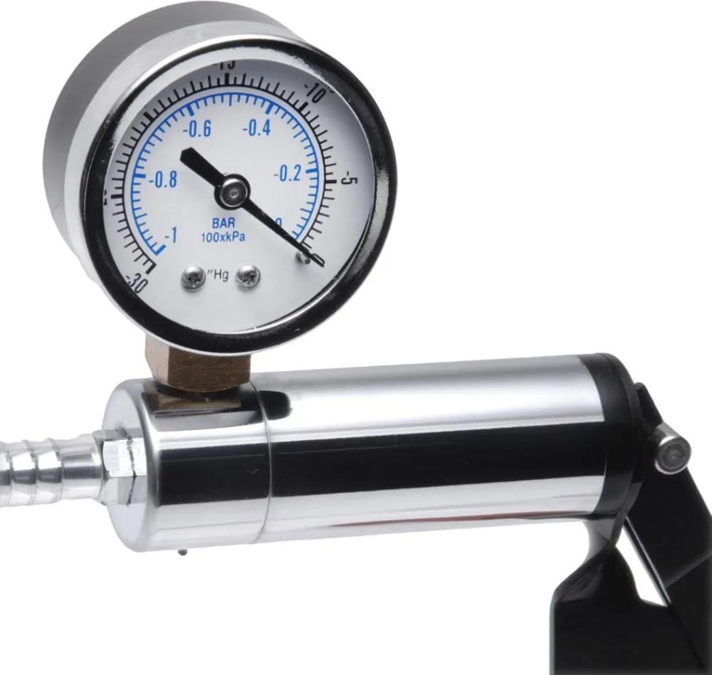 Size Matters ''Steel Handle'' Vacuum Pump w/ Pressure Gauge