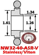 Stainless Adaptive Centering Ring NW32 to NW40 (NW32-40-ASR-V)