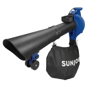 Sun Joe SBJ606E-GA-SJB-RM 4-in-1 Electric Blower | 250 MPH | 14 Amp | Vacuum | Mulcher | Gutter Cleaner | Blue (Certified Refurbished)